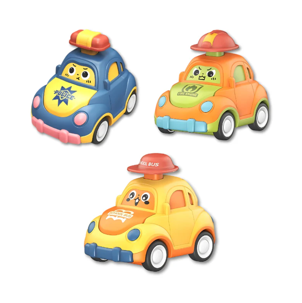 Robustes Spielzeugauto-Set mit mechanischem Antrieb