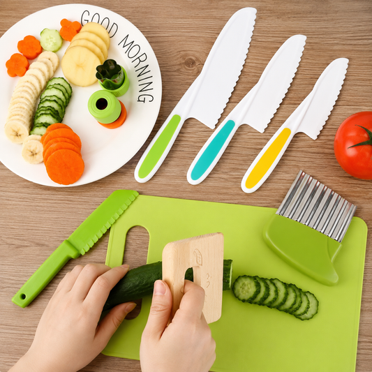 Ergonomisches Montessori-Holzmesser-Set für Kinder