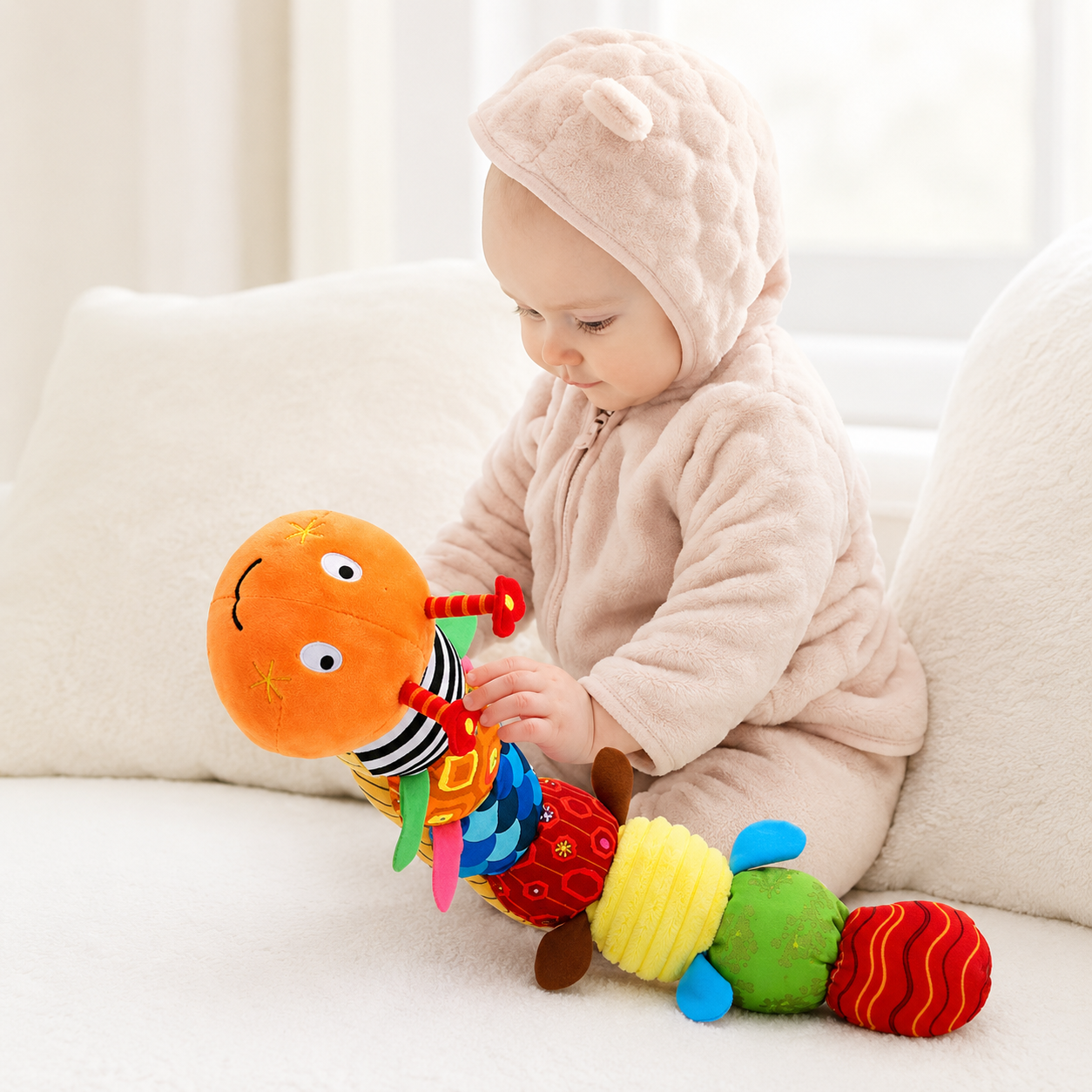 Interaktives Musik- und Sensorik-Plüschspielzeug für Babys