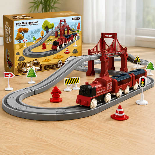 Elektrisches Eisenbahn-Spielset mit modularen Schienenelementen